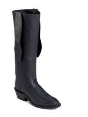 Tony Lama Dominion Old West Shooter Boots Men’s 8D Black Leather 17” Stovepipe